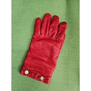 Tiffany & Co Leather Nappa Glove Burgundy‎ Wine SINGLE LEFT HAND GLOVE Small